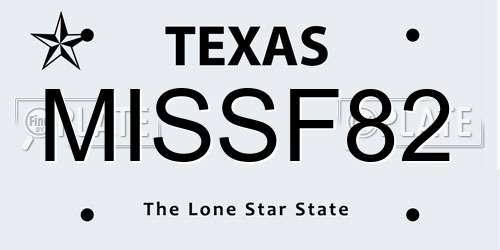 MISSF82 Texas License Plate