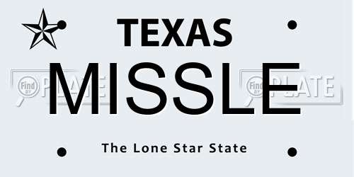 MISSLE Texas License Plate