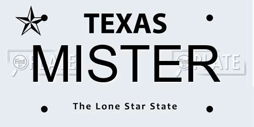 MISTER Texas License Plate