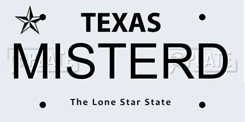 MISTERD Texas License Plate