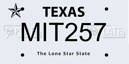 MIT257 Texas License Plate