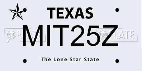 MIT25Z Texas License Plate