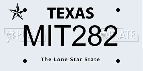 MIT282 Texas License Plate