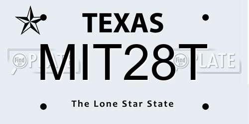 MIT28T Texas License Plate