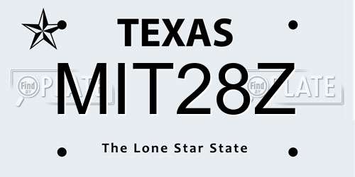 MIT28Z Texas License Plate