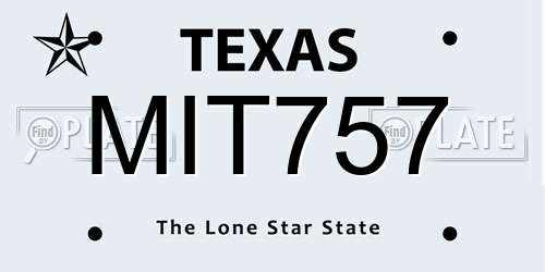 MIT757 Texas License Plate