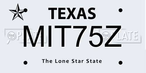 MIT75Z Texas License Plate