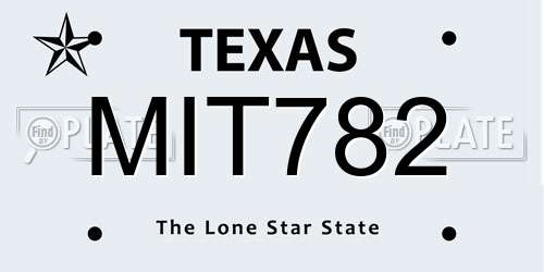 MIT782 Texas License Plate
