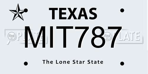 MIT787 Texas License Plate