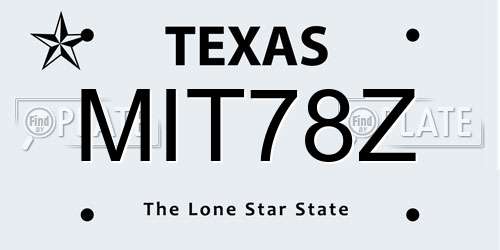 MIT78Z Texas License Plate