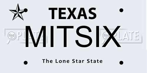 MITSIX Texas License Plate