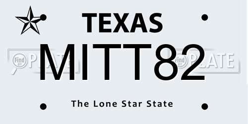 MITT82 Texas License Plate