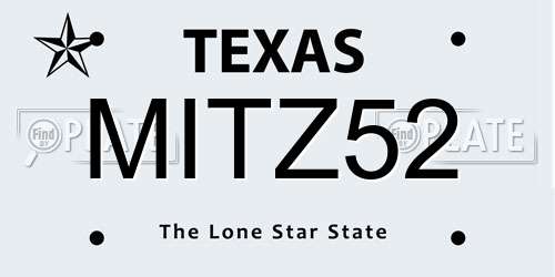 MITZ52 Texas License Plate