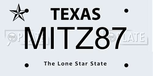 MITZ87 Texas License Plate