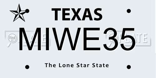 MIWE35 Texas License Plate