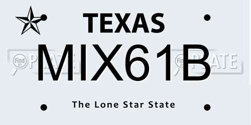 MIX61B Texas License Plate