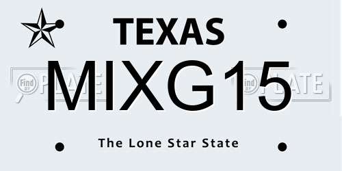 MIXG15 Texas License Plate