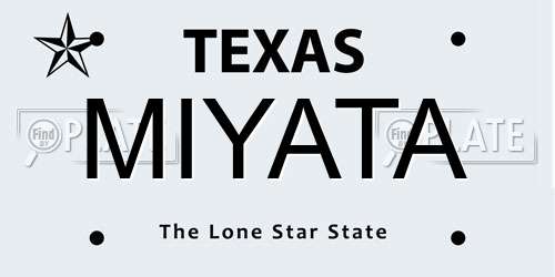 MIYATA Texas License Plate