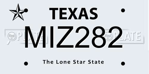 MIZ282 Texas License Plate
