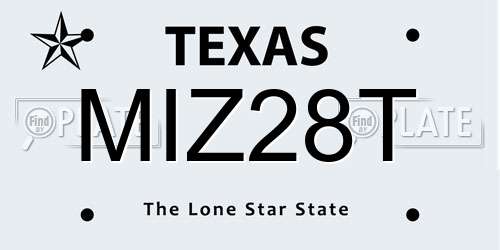 MIZ28T Texas License Plate