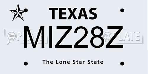MIZ28Z Texas License Plate