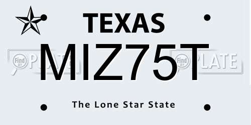 MIZ75T Texas License Plate