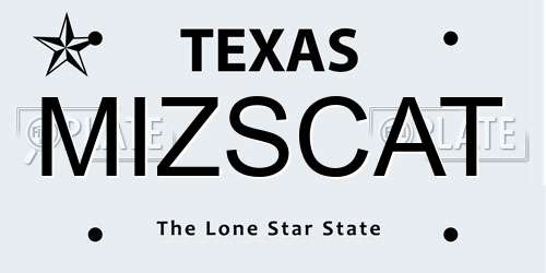 MIZSCAT Texas License Plate