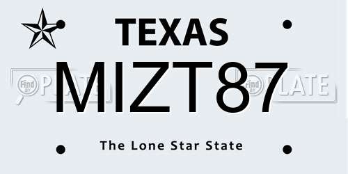 MIZT87 Texas License Plate