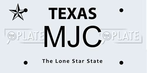 MJC Texas License Plate