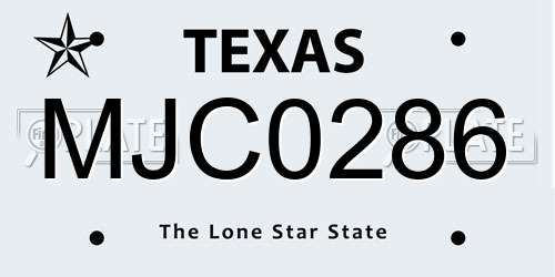 MJC0286 Texas License Plate