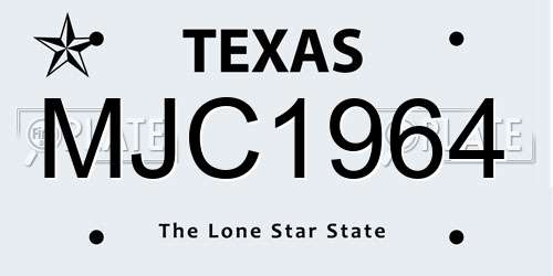 MJC1964 Texas License Plate