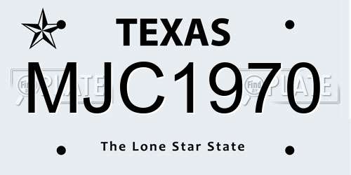 MJC1970 Texas License Plate