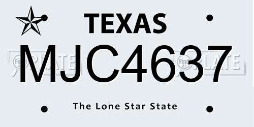 MJC4637 Texas License Plate