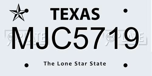 MJC5719 Texas License Plate