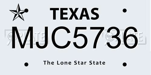 MJC5736 Texas License Plate