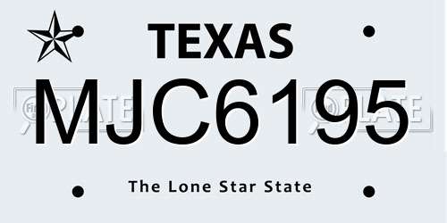 MJC6195 Texas License Plate