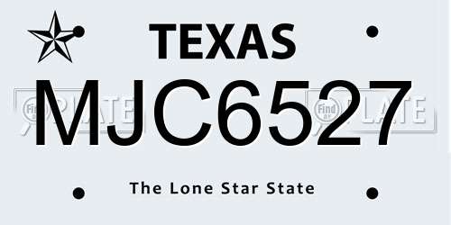 MJC6527 Texas License Plate