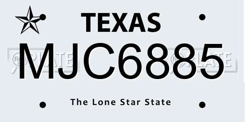 MJC6885 Texas License Plate