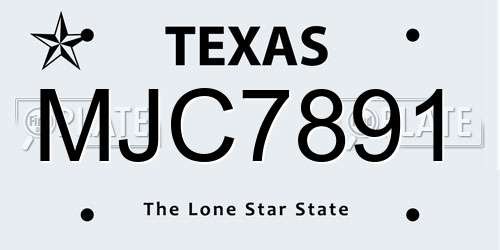 MJC7891 Texas License Plate
