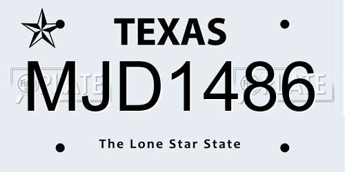 MJD1486 Texas License Plate