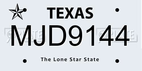 MJD9144 Texas License Plate