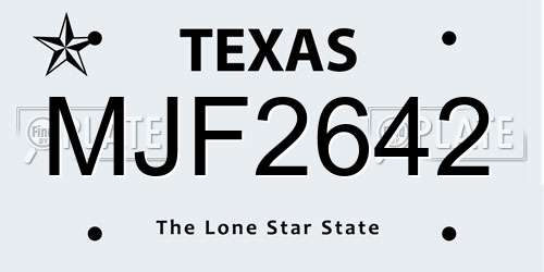 MJF2642 Texas License Plate