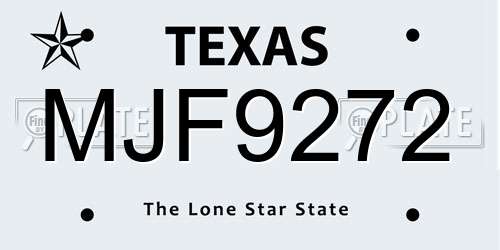 MJF9272 Texas License Plate