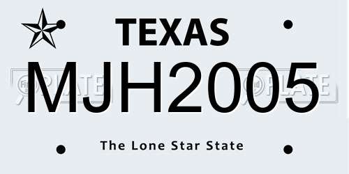 MJH2005 Texas License Plate