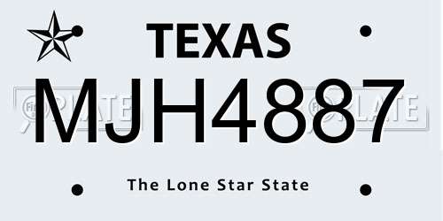 MJH4887 Texas License Plate