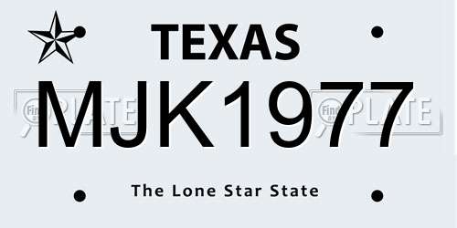 MJK1977 Texas License Plate
