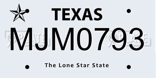 MJM0793 Texas License Plate