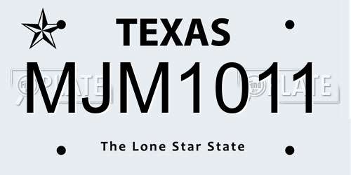 MJM1011 Texas License Plate