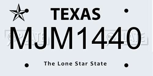 MJM1440 Texas License Plate