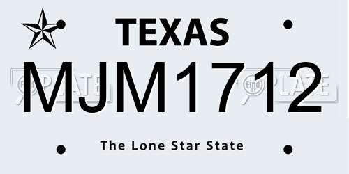 MJM1712 Texas License Plate